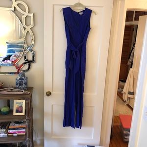 Royal blue silk jumpsuit